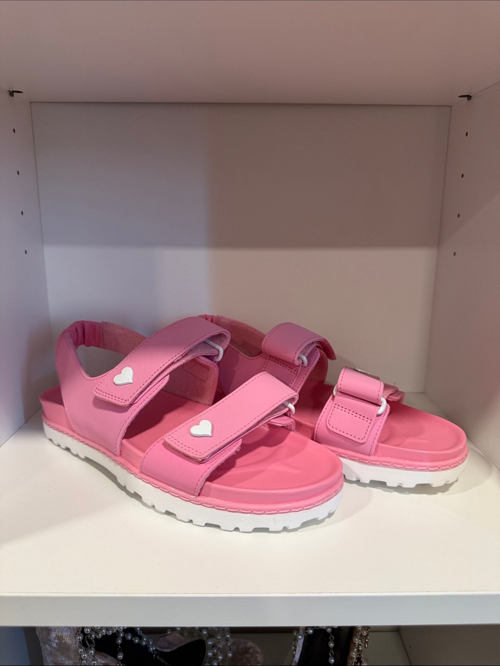 Stoney Clover Lane Pink Heart Strap Sandals